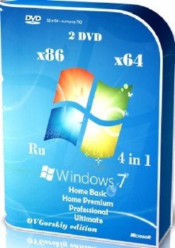 Microsoft Windows 7 SP1 x86/x64 4 in 1 Origin-Upd 02.2014 by OVGorskiy 2DVD