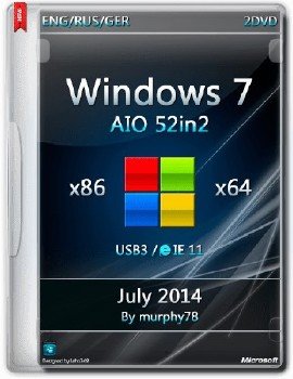 Windows 7 SP1 AIO 52in2 x86/x64 IE11 July 2014