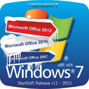 Windows 7 SP1 x86 x64 Plus Office & PE XP StartSoft 11-2015 [Ru]