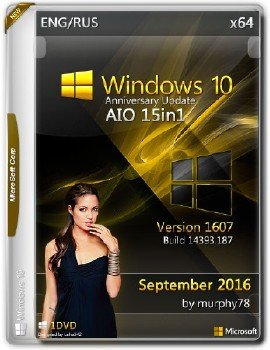 Windows 10 x64 AIO 15in1 Build 14393.187 September2016