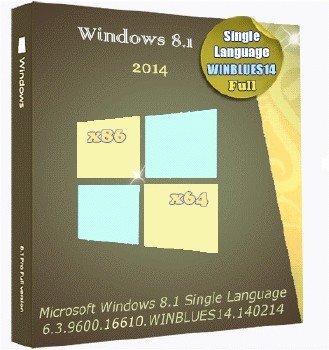 Microsoft Windows 8.1 Single Language 6.3.9600.16610.WINBLUES14.140214 x86-X64 RU Full