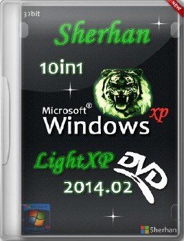 Windows XP SP3 x86 10in1 Sherhan LightXP 2014.02 RUS (2014)