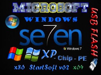 Windows 7 SP1 - Chip XP x86 x64 Plus PE StartSoft 62-2014 [Ru]