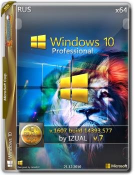 Windows 10 Professional 14393.577 v.1607 VLSC by IZUAL v.7 Русская