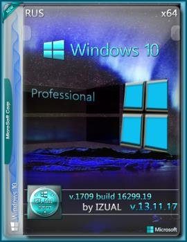 Windows 10  1709 build 16299.19 by IZUAL v.13_11_17 (x64)