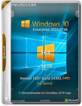 Windows 10 Enterprise LTSB 2016 x64 En+Ru+Uk v18.09