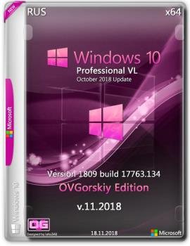Windows 10 Professional VL 1809 RS5 RU by OVGorskiy 2DVD (x86-x64) (2018) 