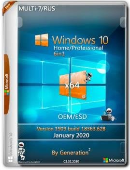 Windows 10 Home/Pro v.1909.18363.628 6in1 OEM/ESD Jan 2020 by Generation2 (x64)
