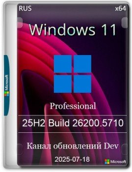 Windows 11 Pro 25H2 Build 26200.5710 Dev